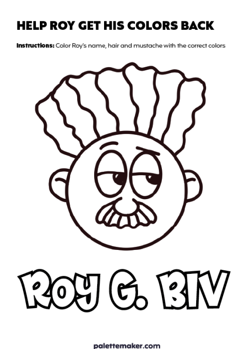 Roy G.Biv Coloring Page PDF