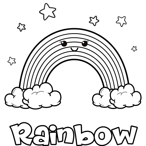 Rainbow Printable Coloring Page for Kids PDF