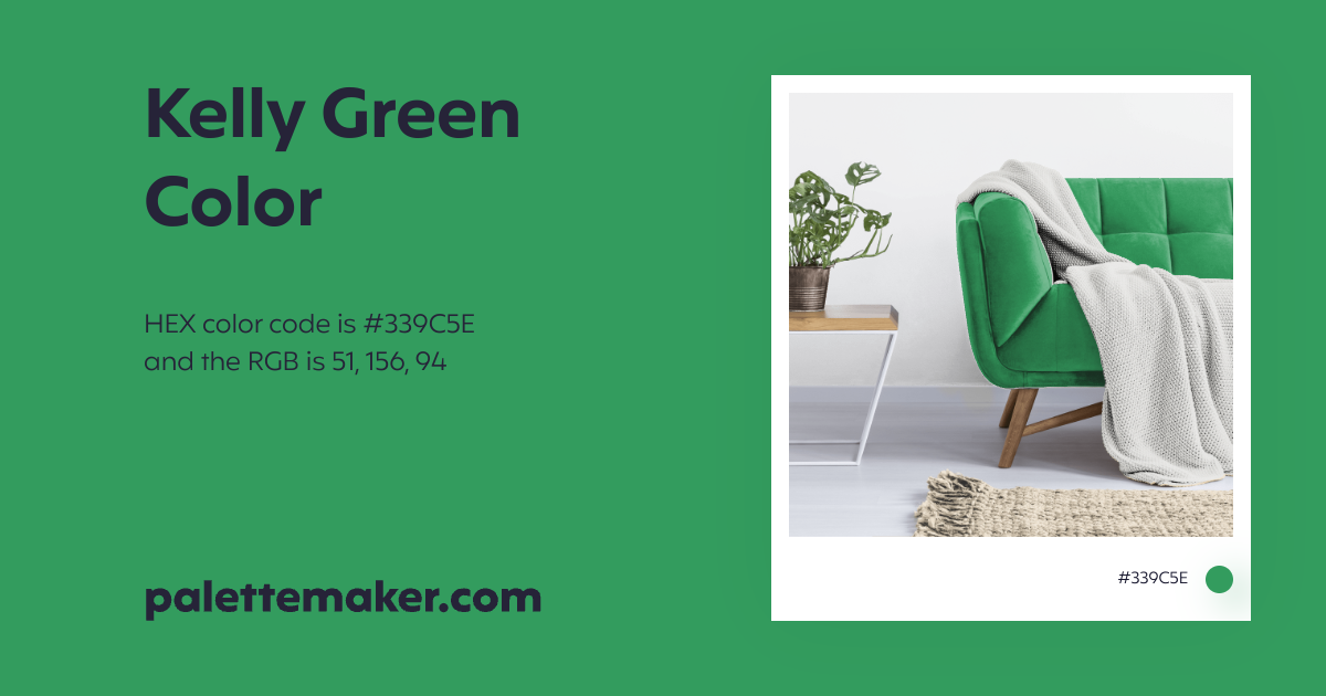 Kelly Green Color - HEX #339C5E Meaning and Live Previews - PaletteMaker