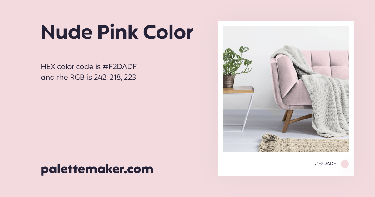 Nude Pink Color - HEX #F2DADF Meaning and Live Previews - PaletteMaker
