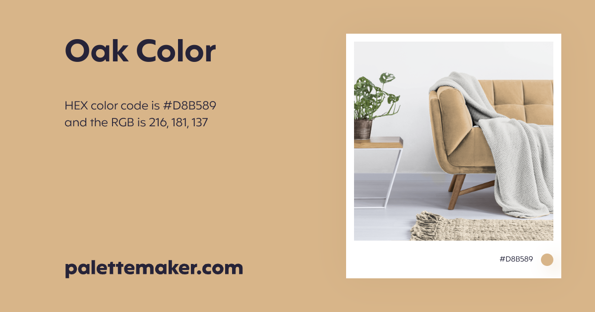 Oak Color HEX D8B589 Meaning And Live Previews PaletteMaker