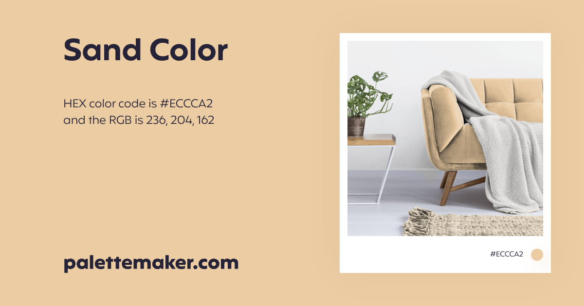 Sand Color HEX ECCCA2 Meaning And Live Previews PaletteMaker